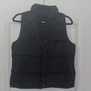 J. Crew Classic Black Quilted Vest